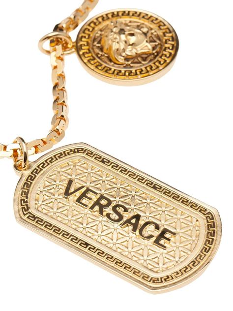 versace dog tag silber|Versace dog tag necklace.